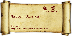 Malter Bianka névjegykártya